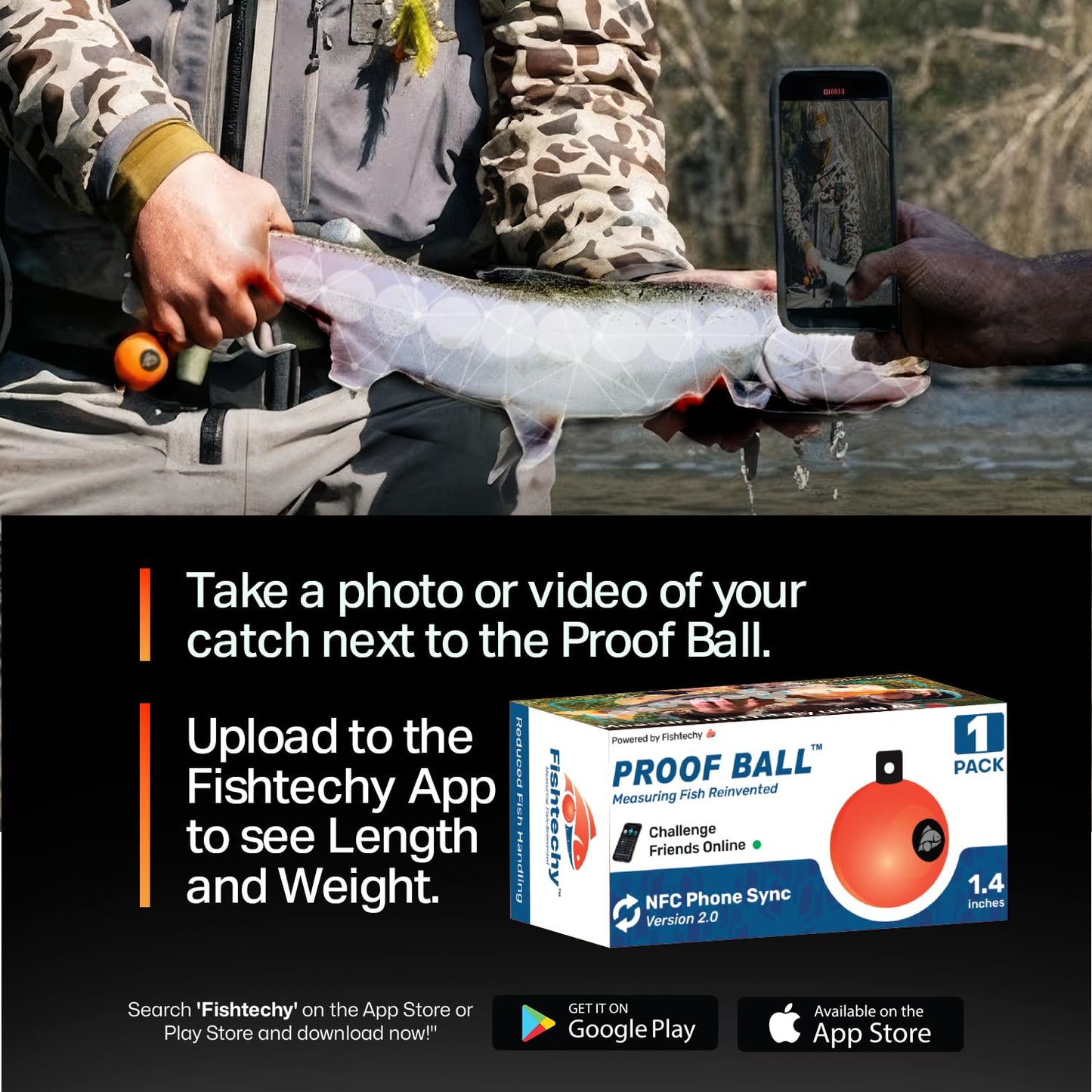 Fishtechy Proof Ball: Measure, Weigh & Document Fish from Your Smartphone