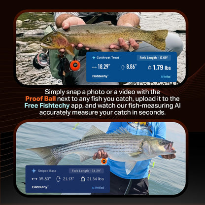 Fishtechy Proof Ball: Measure, Weigh & Document Fish from Your Smartphone