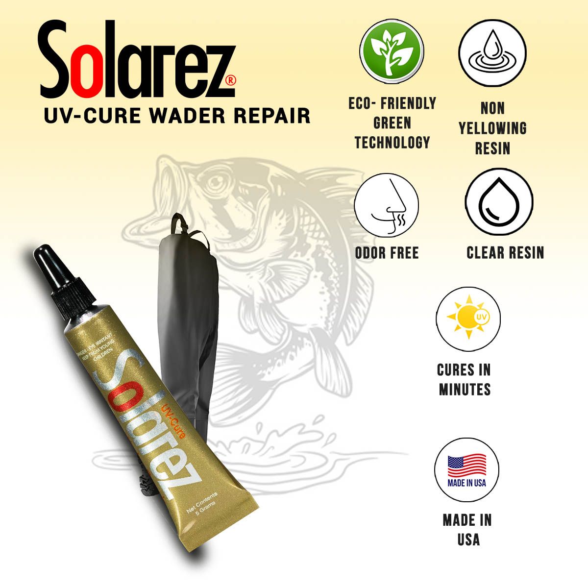 Solarez UV-Cure Wader Repair - Wading Waters Ltd