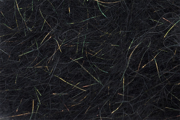 Black Troutline Mad Rabbit Dubbing Plus fly tying material, UV-reactive dubbing for crafting realistic fishing flies.