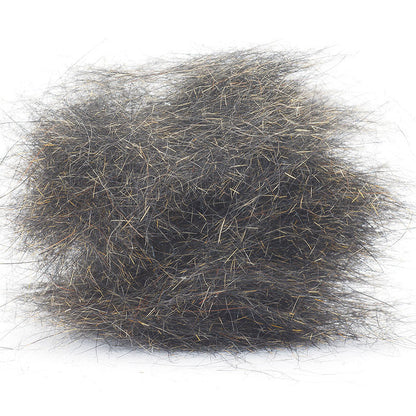 Black pepper Troutline Premium Pure Squirrel Dubbing for fly tying, showcasing fine, natural squirrel fur in a close-up image.