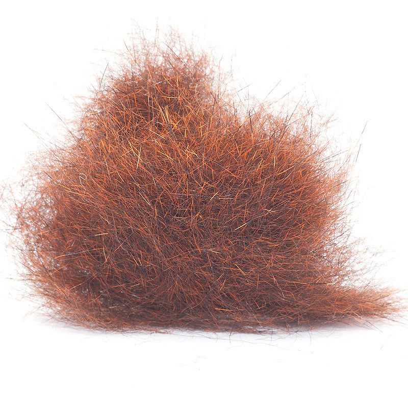 Troutline Premium Pure Squirrel Dubbing in rusty brown for fly tying, showcasing soft, natural squirrel fur material.