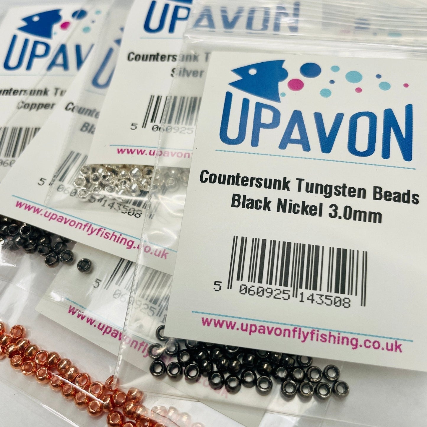 UPAVON FLY FISHING - Upavon Countersunk Metallic Tungsten Beads - Upavon Fly Fishing