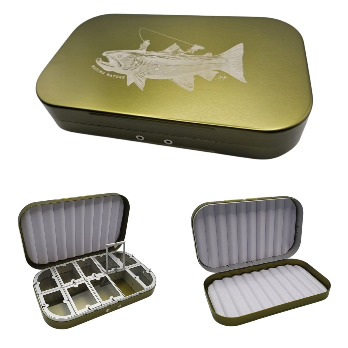 Wading Waters - Wading Waters “Ride the Rise” Traditional Aluminium Fly Boxes - Upavon Fly Fishing